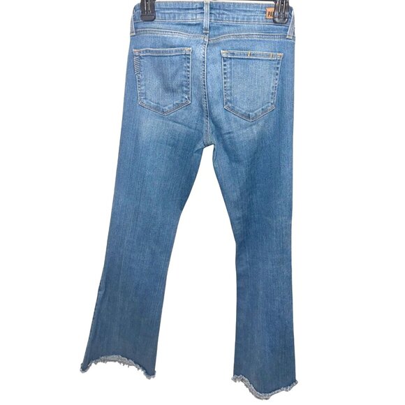 Paige Fiona Womens Flared Boot Cut Raw Hem Jeans 28 Denim Western Hippie Boho - Picture 4 of 10